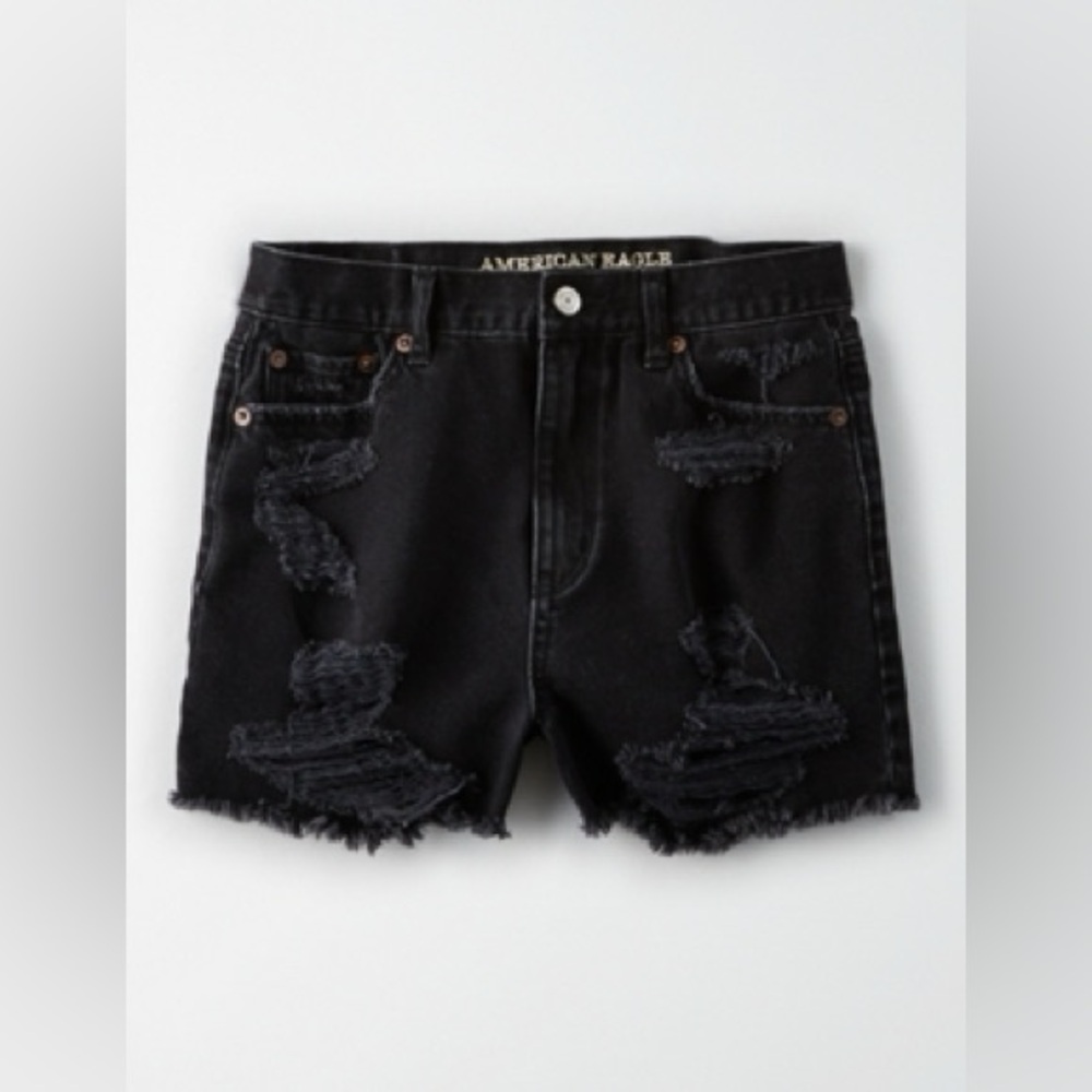 American Eagle Denim Mom Short - Black